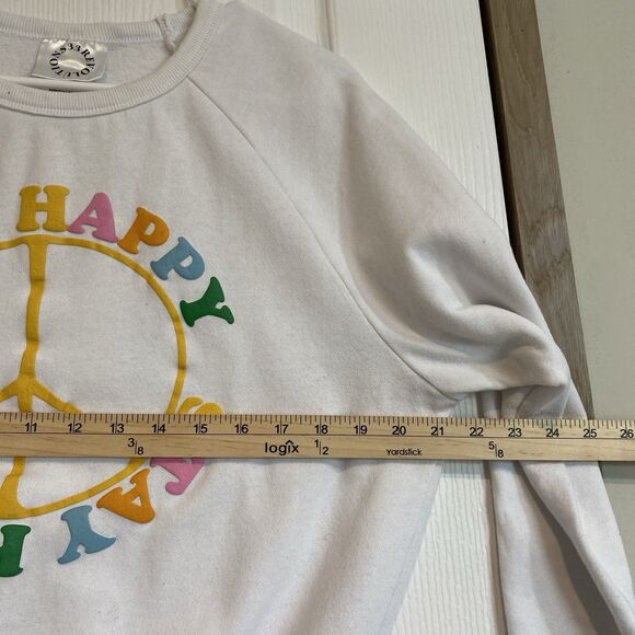 33 revolutions stay happy sweatshirt womens Medium peace sign hippie - Picture 5 of 6